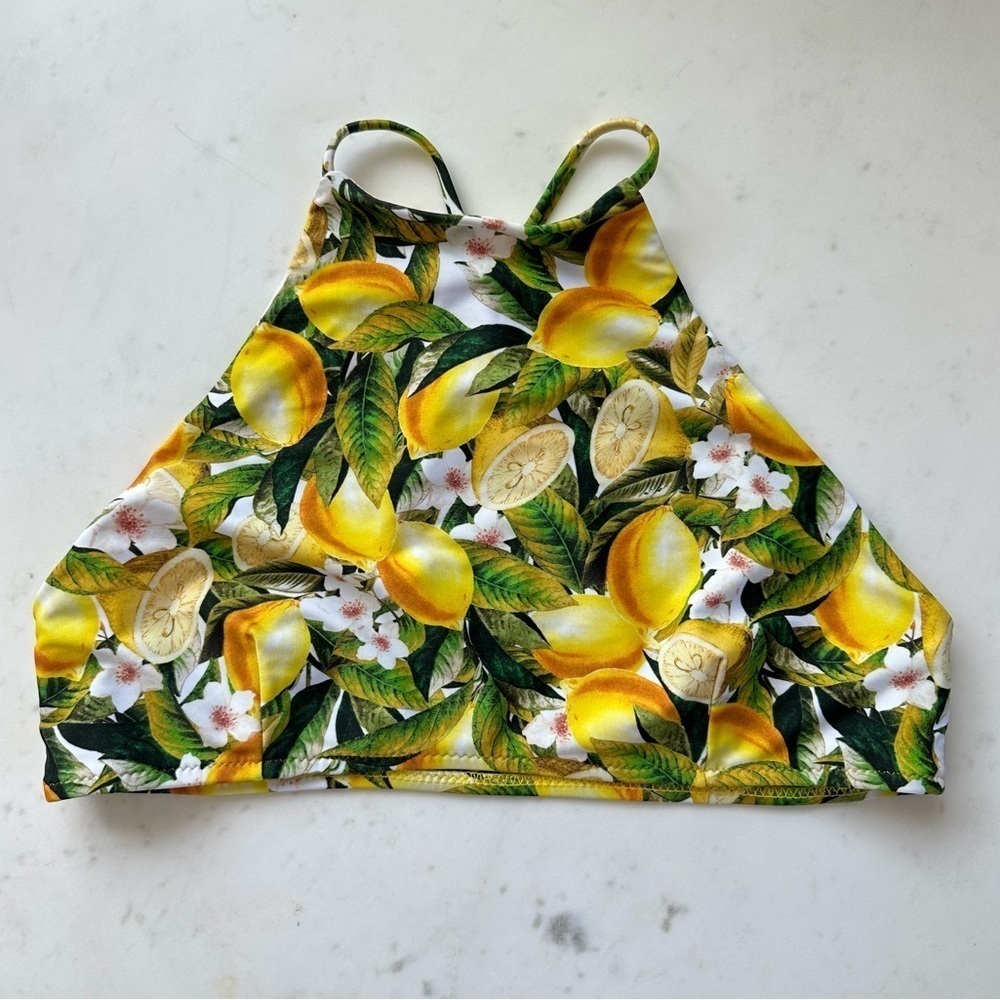NWOT Show Me Your Mumu Lemon Prints Halter Swim Top